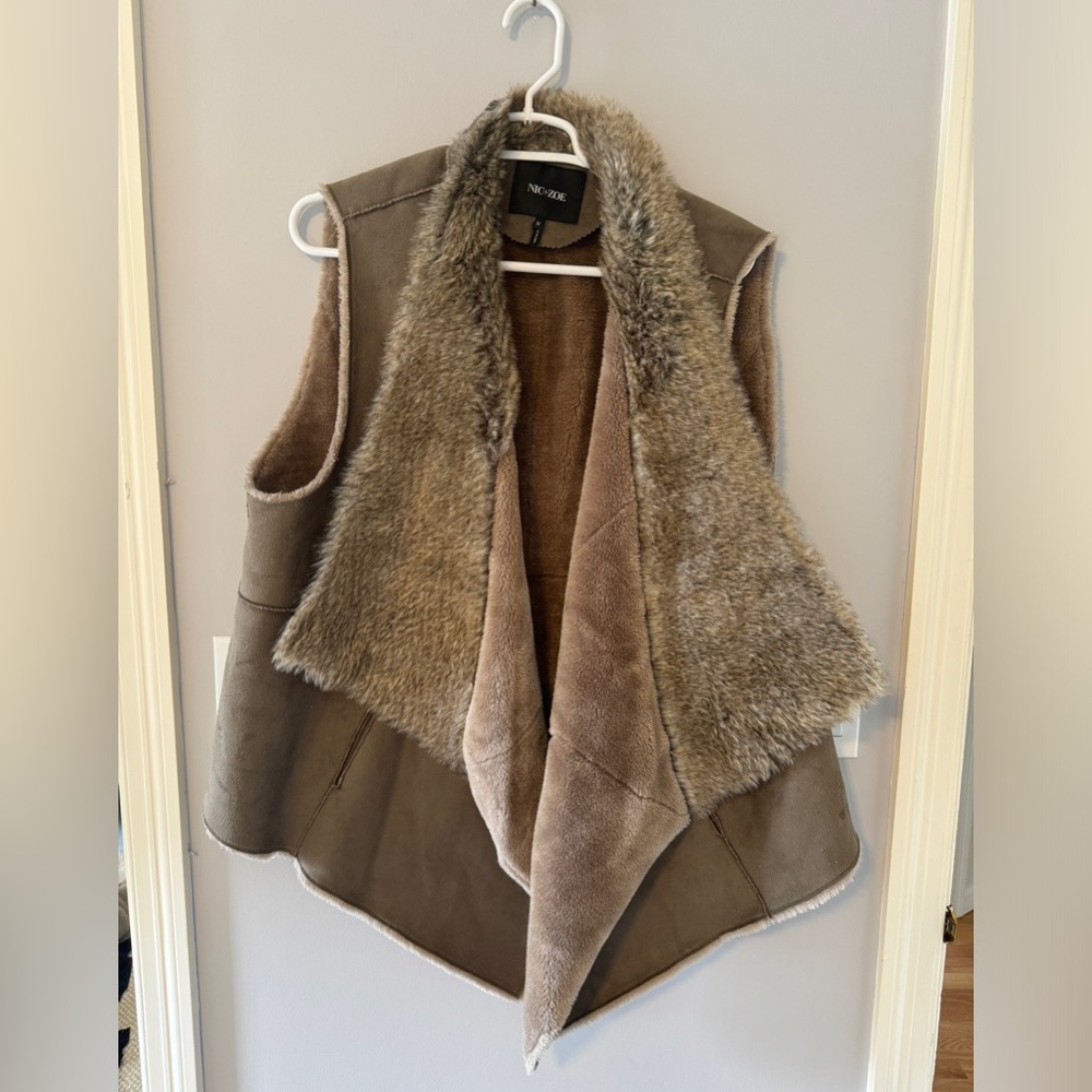 Nic+Zoe Faux Fur Asymmetrical Vest